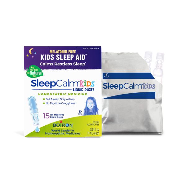 SleepCalm Kids, Homeopathic Medicine to Relieve Symptoms of Occasional Sleeplessness in Children, 15 Melatonin-Free Liquid Doses, Boiron