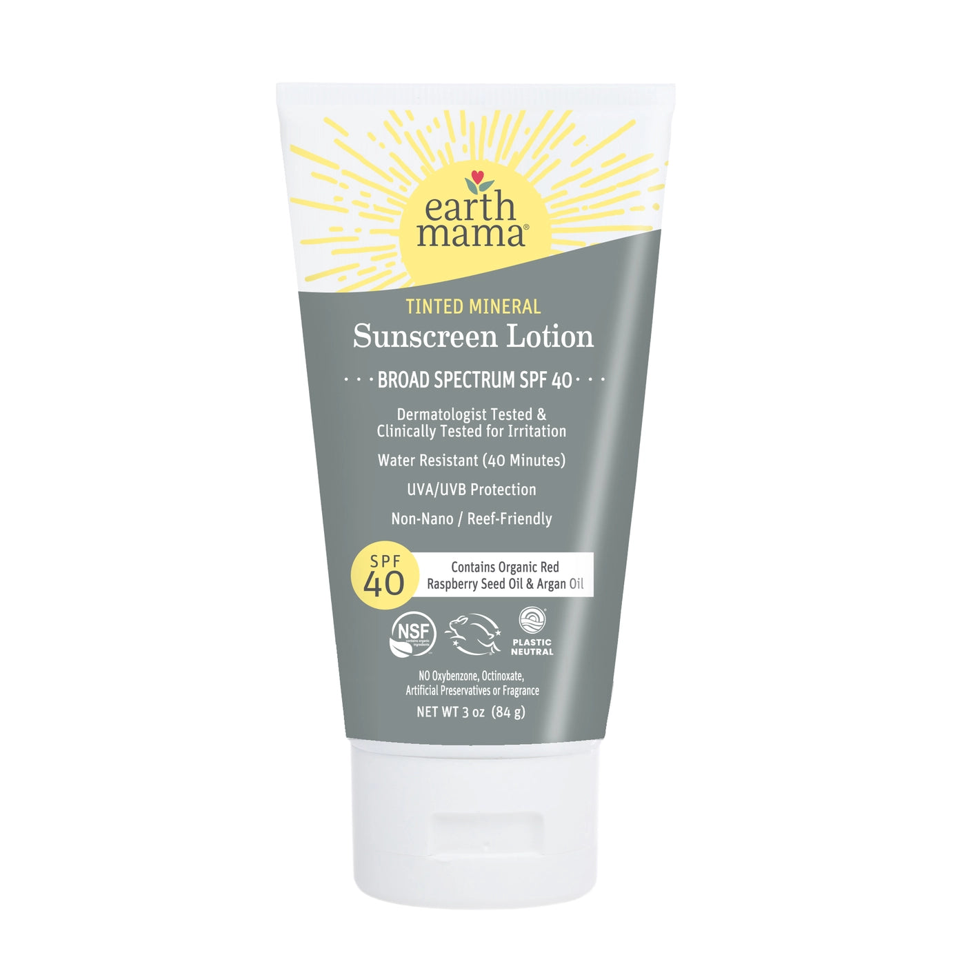 Tinted Mineral Sunscreen Lotion, Spf 40, Earth Mama