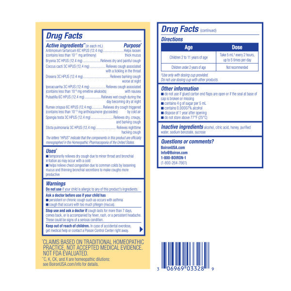 Chestal Kids Cough Syrup with Honey, Boiron
