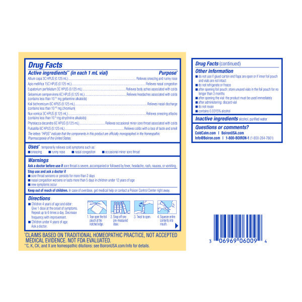 ColdCalm Kids, Homeopathic Medicine For Cold Relief, 30 Liquid Doses