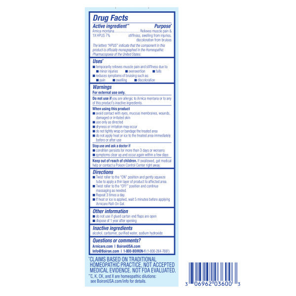 Arnicare Roll-On, Homeopathic Medicine for Pain Relief, 1.5 oz., Boiron