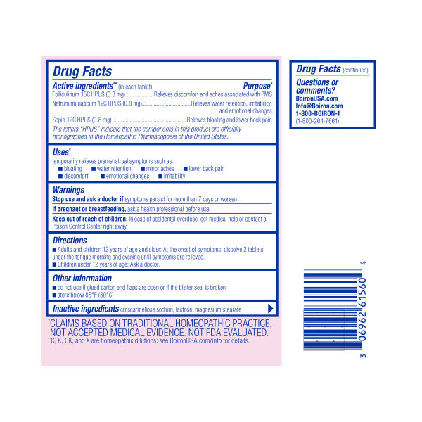 Cyclease PMS Relief, Homeopathic Medicine for PMS Symptoms, 60 Meltaway Tablets, Boiron