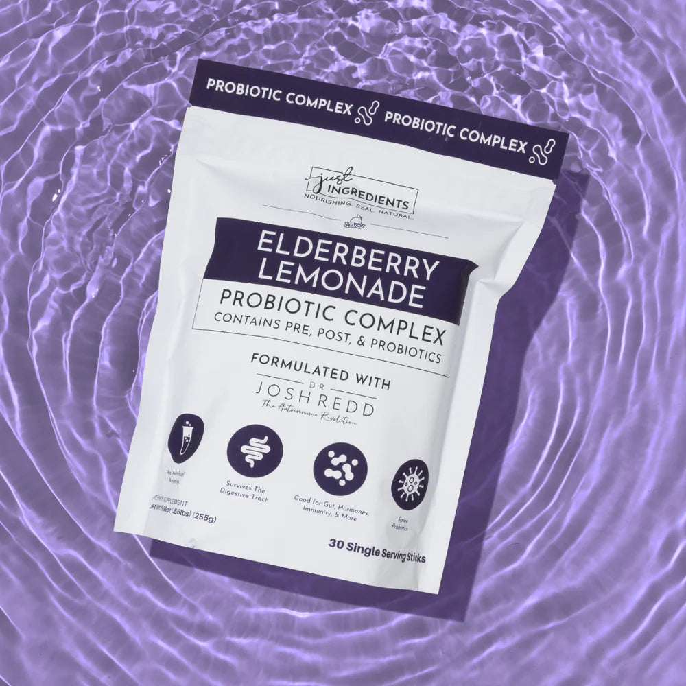 Elderberry Lemonade 3-In-1 Probiotic Complex, 30 Single Serving Sticks, Just Ingredients