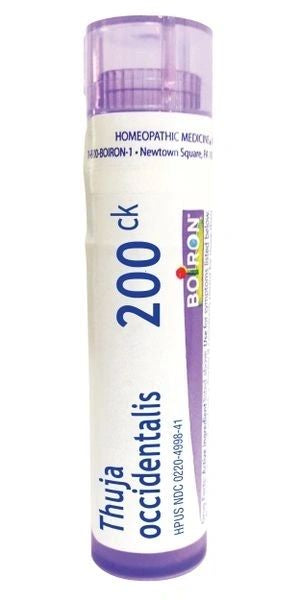 Thuja Occidentalis, 30C, 200CK, 1M, Homeopathic Medicine for Warts, Boiron, 80 Pills (Pill Size #40)