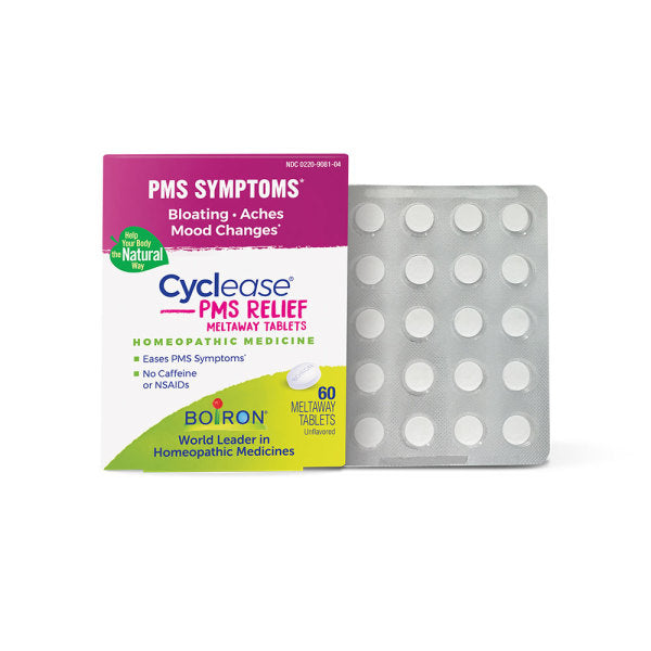Cyclease PMS Relief, Homeopathic Medicine for PMS Symptoms, 60 Meltaway Tablets, Boiron
