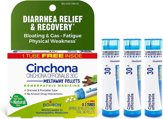 DIAHRRHEA RELIEF & RECOVERY* Cinchona 30C, 3 Tubes, 80 Pellets Each, Includes 1 FREE Tube