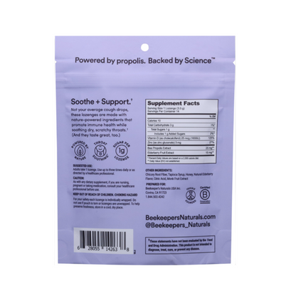 B. Soothed Throat Lozenges, Immune Support, Beekeeper's Naturals