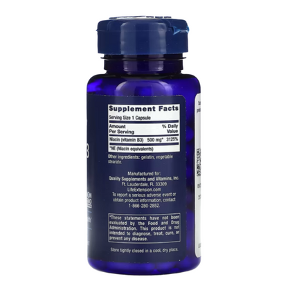 Vitamin B3 Niacin, 100ct, Life Extension