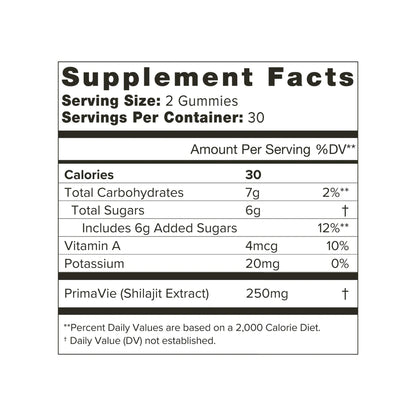 Shilajit Gummies- For Energy, Performance, and Strength, 60 Gummies, Organifi