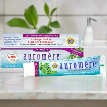 Mint-Free Herbal Toothpaste, 4.16 oz, Auromere Ayurvedic Imports