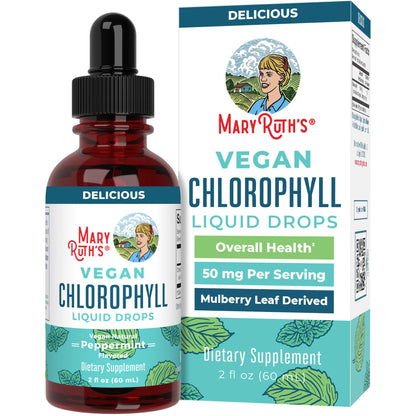 Chlorophyll Liquid Drops, Peppermint Flavored, 2oz, MaryRuth Organics