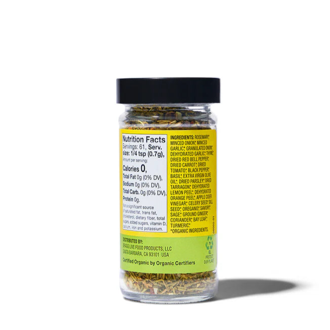 Organic Sprinkle 24 Herbs & Spices, Salt-Free Seasoning Blend, 1.5oz