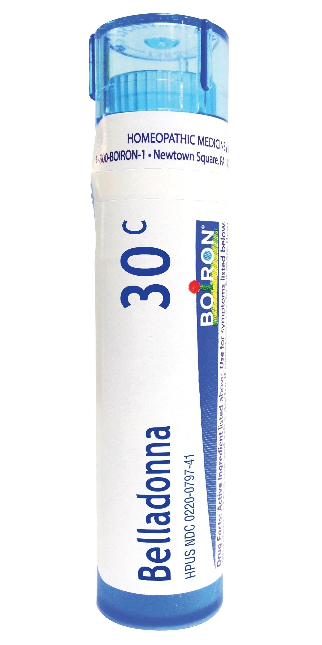 Belladonna, 3C, 6C, 30C, 200CK, 1M, Homeopathic Medicine for High Fever (up to 102F) with Sudden Onset with Perspiration, Boiron, 80 Pills (Pill Size #40)