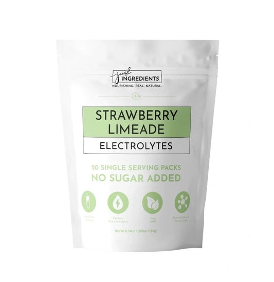 Strawberry Limeade Electrolytes, 20 Single Serving Packs, No Sugar Added, Just Ingredients