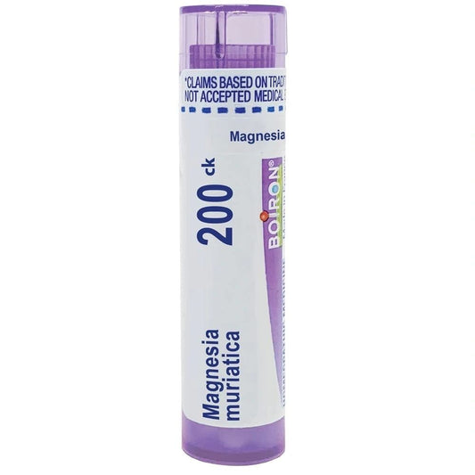 Magnesia muriatica, 200CK, Homeopathic Medicine for Relieving Constipation with Dry Stools, Boiron, 80 Pills (Pill Size #40)