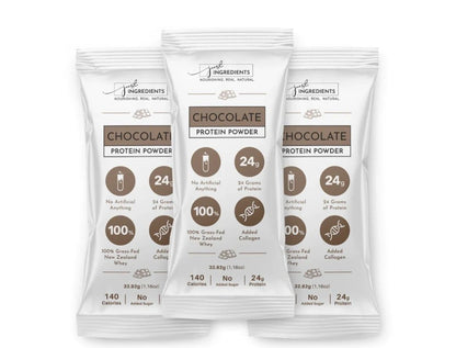 Chocolate Protein Powder Travel Packs (14 Sticks), Just Ingredients