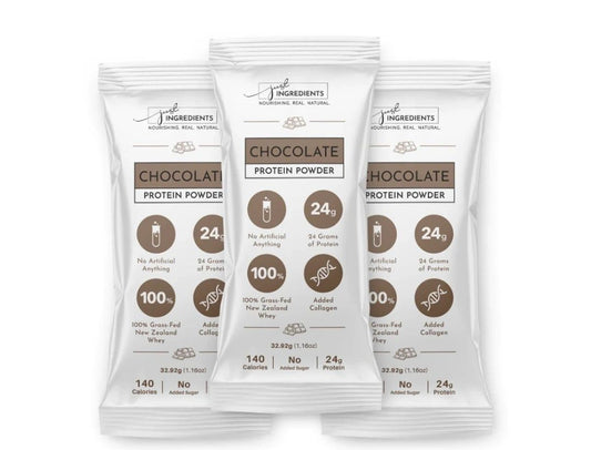 Chocolate Protein Powder Travel Packs (14 Sticks), Just Ingredients