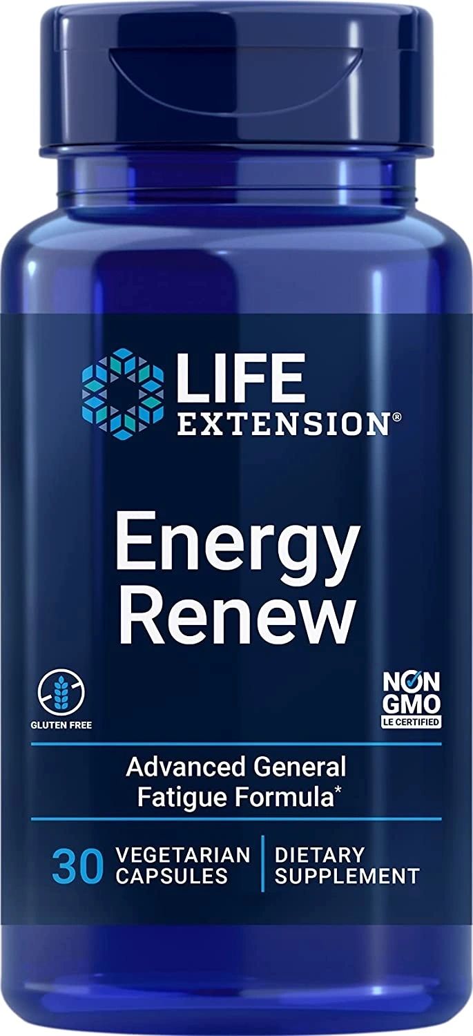 Energy Renew French Oak Wood Extract Promotes Healthy Ribosome Production & Combats Fatigue, Non-GMO, Gluten Free, 30 Vegetarian Capsules, Life Extension