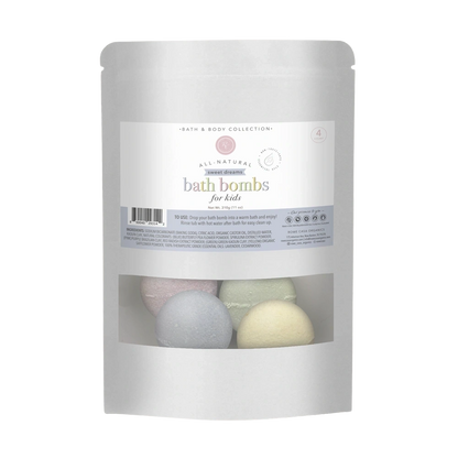 Bath Bombs For Kids, 4 Count, Rowe Casa Organics