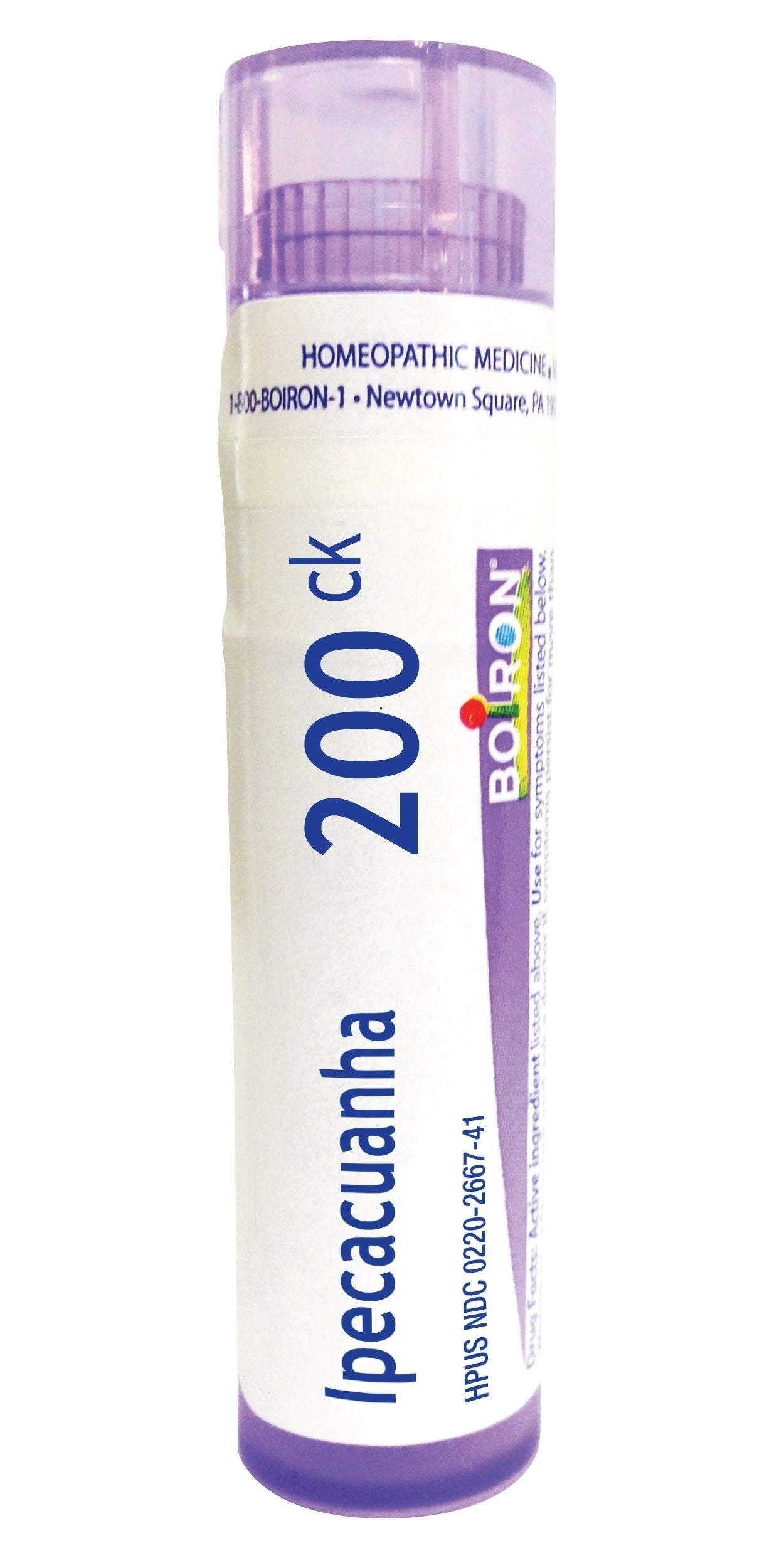 Ipecacuanha 30C-200C, Boiron, 80 Pills (Pill Size #40)