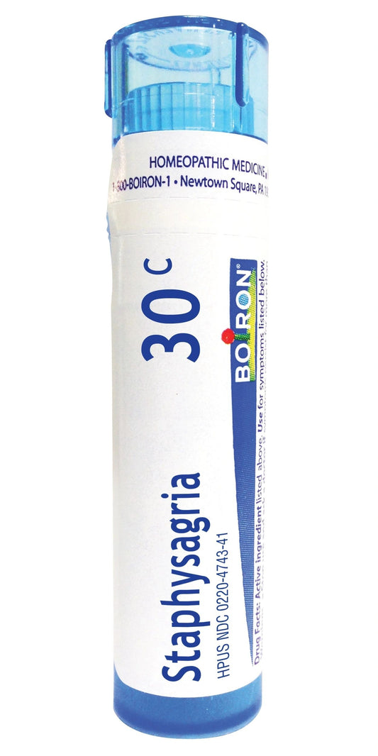 Staphysagria, 30C, 200CK, Homeopathic Medicine for Healing of Surgical Wounds, Boiron, 80 Pills (Pill Size #40)