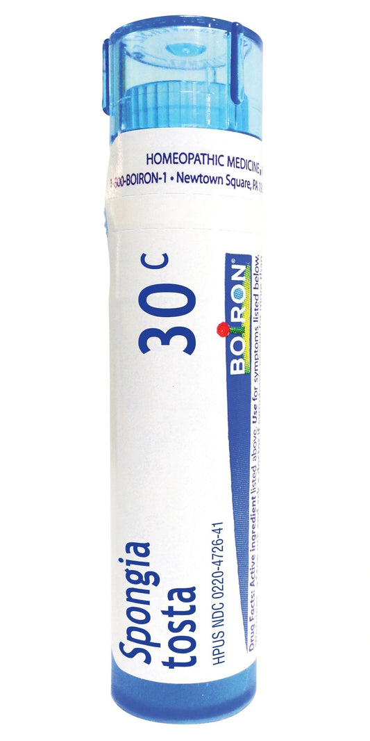 Spongia, 30C, 200CK, Homeopathic Medicine for Croupy Cough, Boiron, 80 Pills (Pill Size #40)