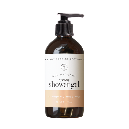 Hydrating Shower Gel, Orange + Ylang Ylang, 16oz, Rowe Casa Organics