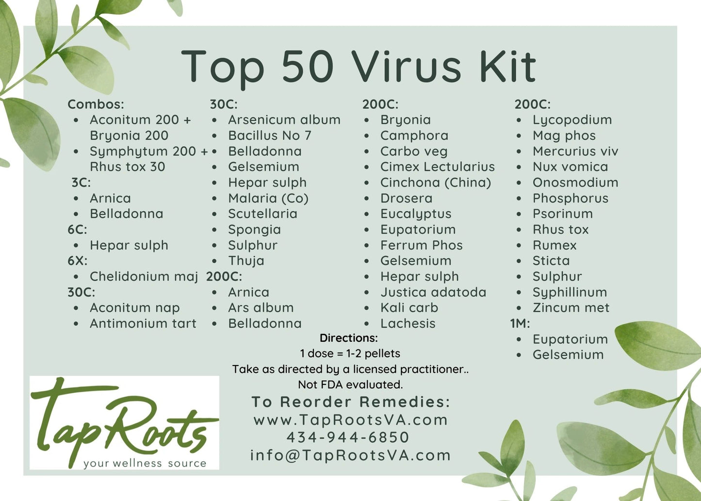 TapRoots' Virus Homeopathy Kit