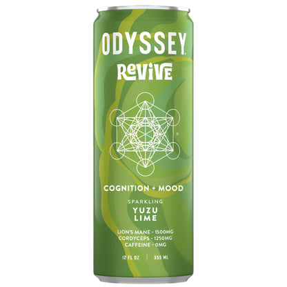 Yuzu Lime Sparkling Mushroom HYDRATION + MOOD Drink, Odyssey