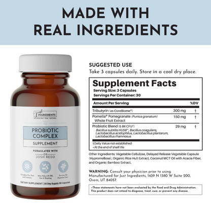 Probiotic Complex Capsules, 90 Capsules, Just Ingredients