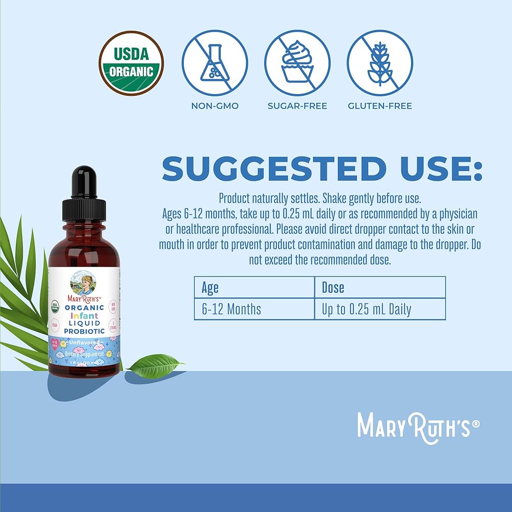 Infants Liquid Probiotic, Unflavored, 1oz, MaryRuth Organics
