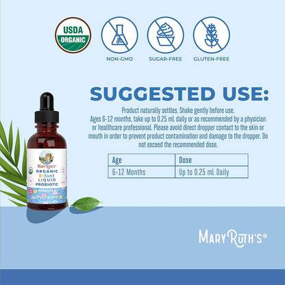 Infants Liquid Probiotic, Unflavored, 1oz, MaryRuth Organics