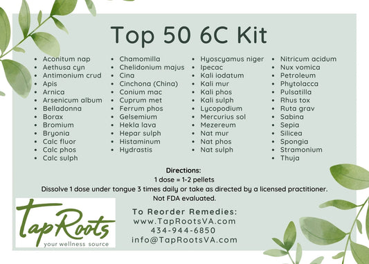 TapRoots' Top 50 6C Homeopathy Kit