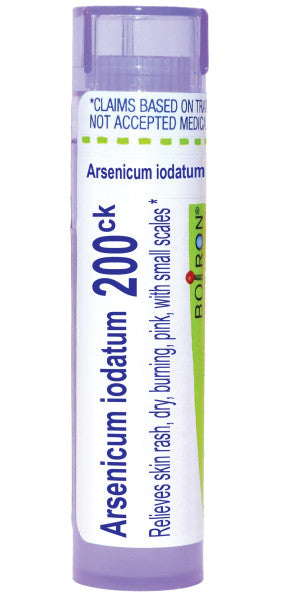 Arsenicum Iodatum 30C, 200CK, Homeopathic Medicine for Skin Rash, Dry, Burning, Pink With Small Scales, Boiron, 80 Pills (Pill Size #40)