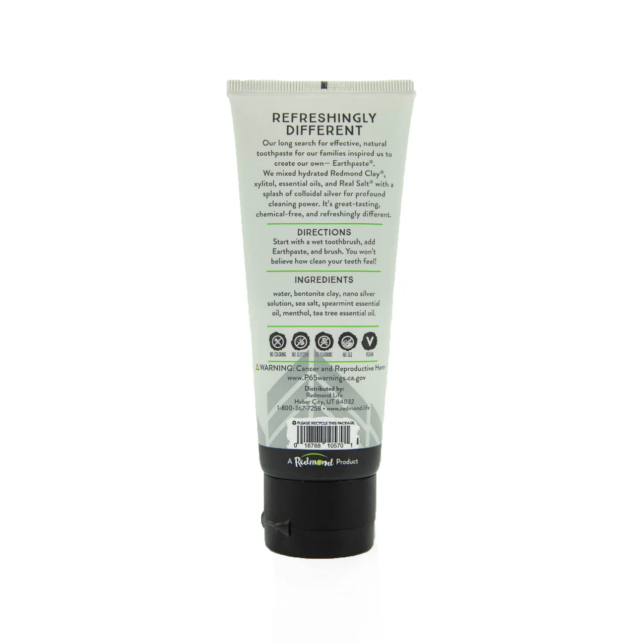 Silver Earth Paste, Mineral Toothpaste, Spearmint, 4oz, Redmond Life