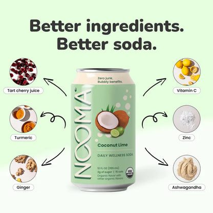 Daily Wellness Sodas - Coconut Lime, 12oz, NOOMA
