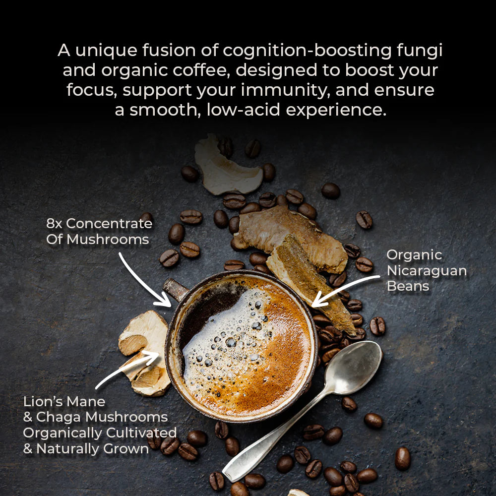 Cognition Mushrooms + Coffee Medium Roast Ground, 12oz, LifeBoost