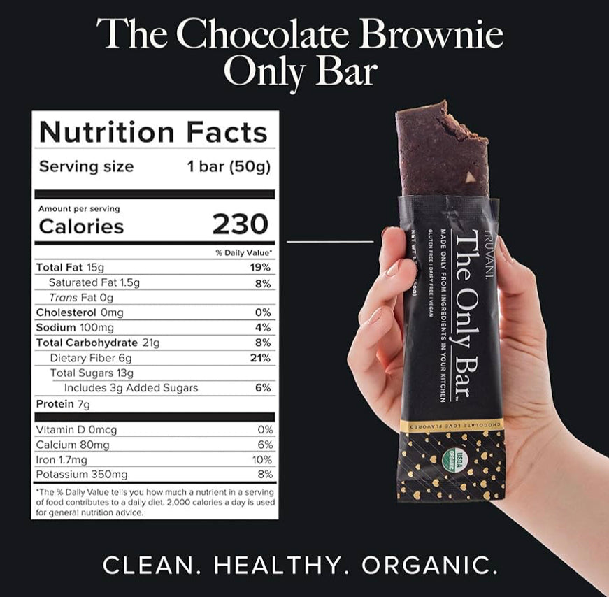 The Only Bar, Chocolate Brownie, Gluten Free, Dairy Free, Truvani