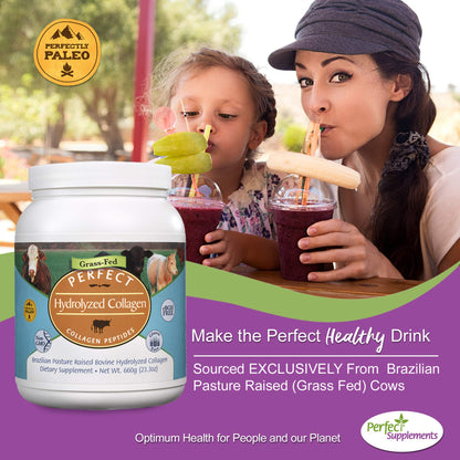 Grass-Fed Hydrolyzed Collagen, Collagen Peptides, 23.3oz, Perfect Supplements