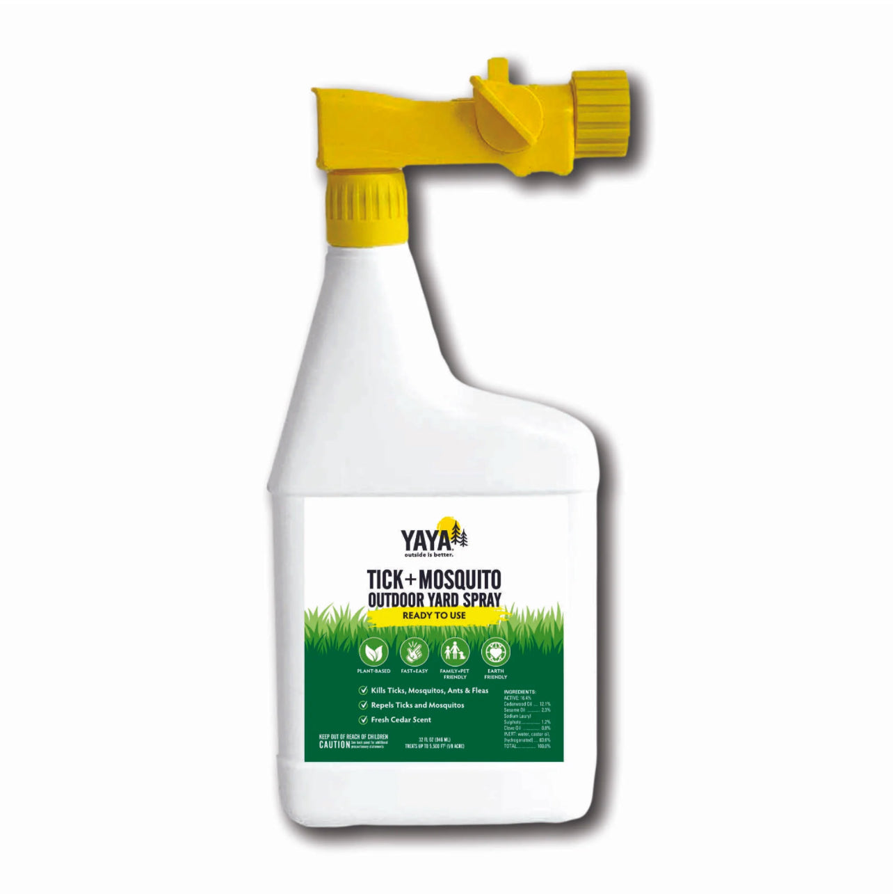 Tick + Mosquito Outdoor Yard Spray - Ready To Use, 32oz, YAYA Organics