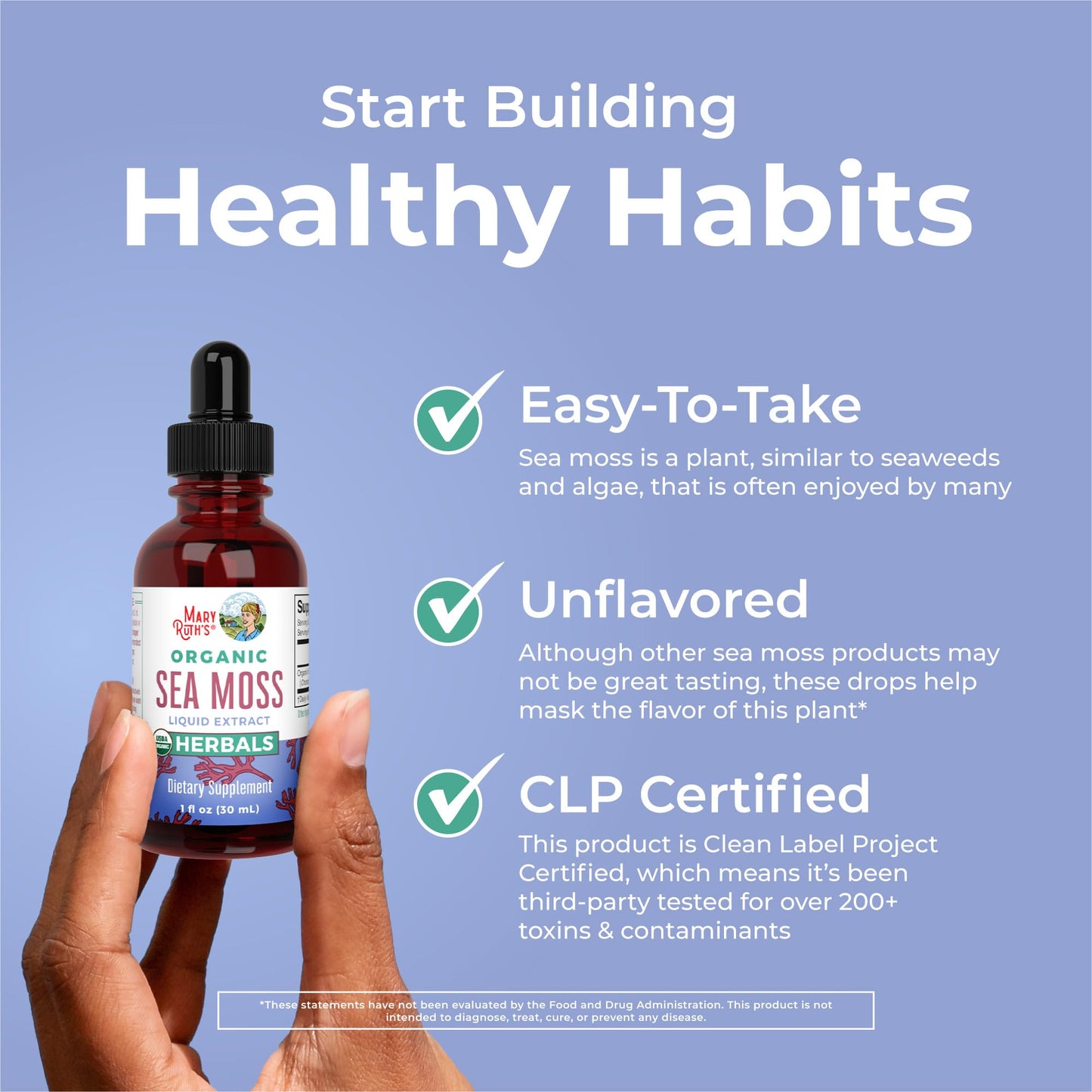 Sea Moss Liquid Extract, 1oz, MaryRuth Organics
