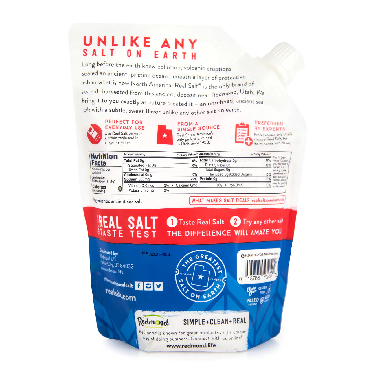 Real Salt Fine Refill Pouch, Redmond Life