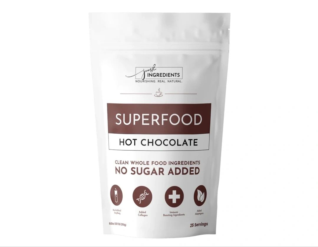 Superfood Hot Chocolate, No Sugar Added, 8.82oz, Just Ingredients