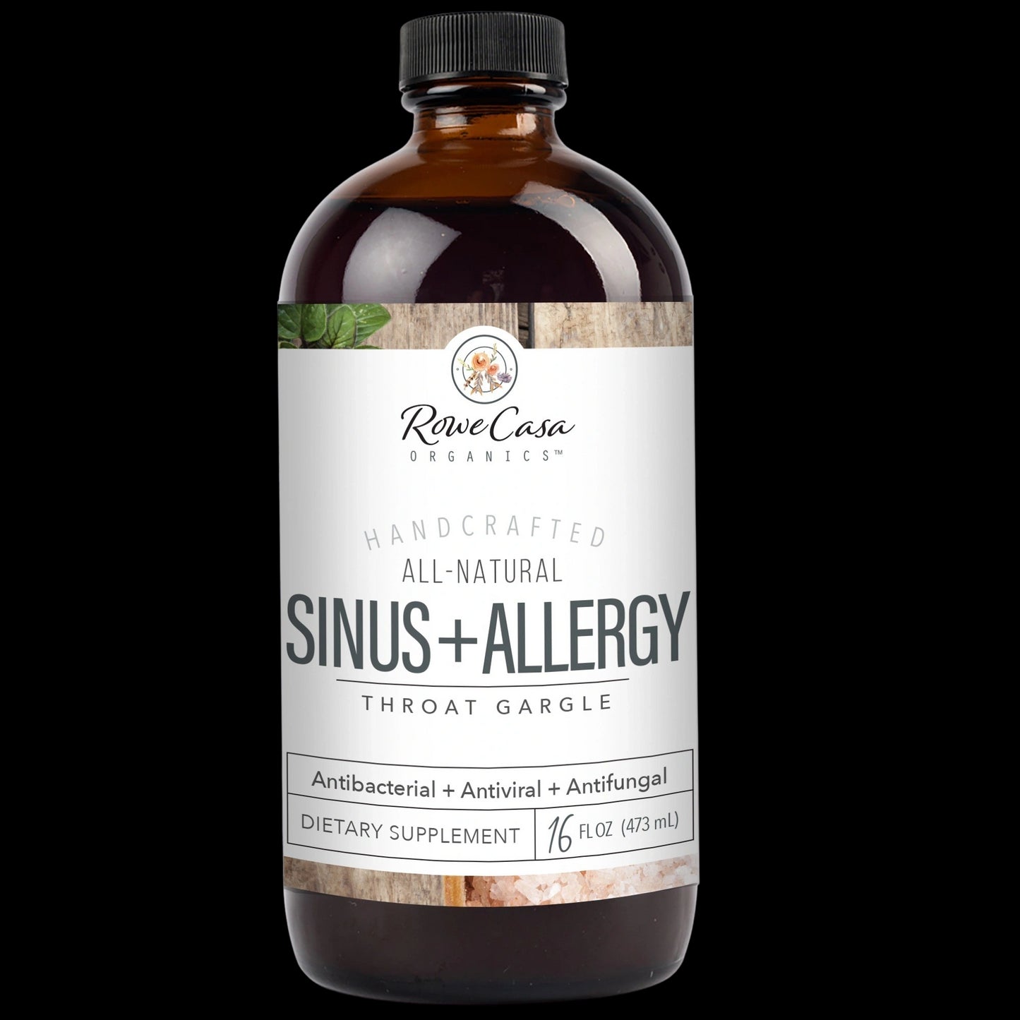 Sinus + Allergy Throat Gargle, 16 oz, Rowe Casa Organics