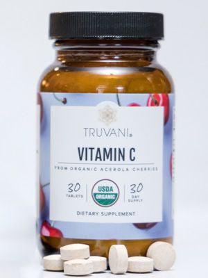 Vitamin C From Organic Acerola Cherries, 30 Tablets, Truvani