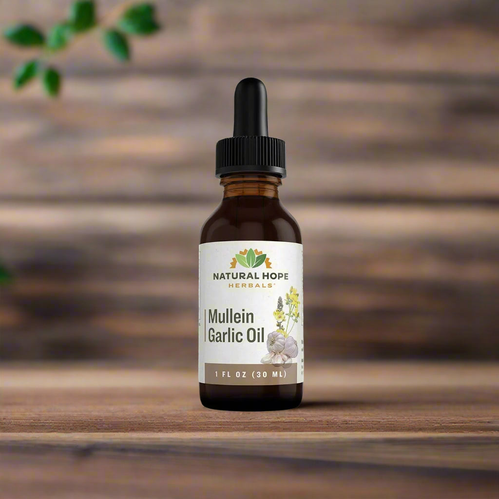 Mullein Garlic Oil, 2oz, Natural Hope Herbals