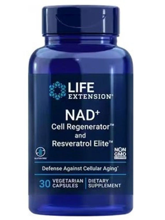 NAD Cell Regenerator And Resveratrol Elite, Defense Against Cellular Aging, 30 Capsules, Life Extension