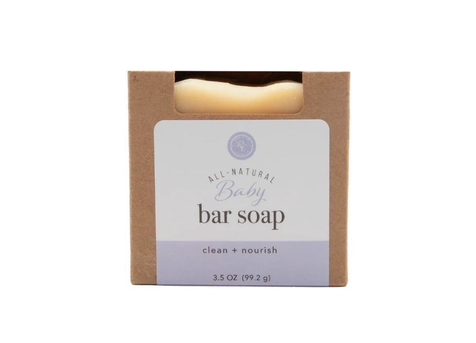 Unscented Baby Bar Soap, Clean + Nourish, 3.5oz, Rowe Casa Organics