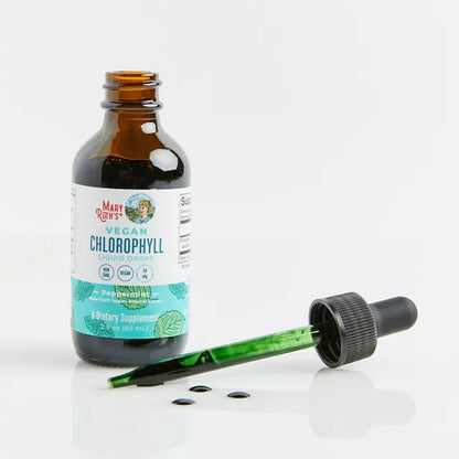 Chlorophyll Liquid Drops, Peppermint Flavored, 2oz, MaryRuth Organics