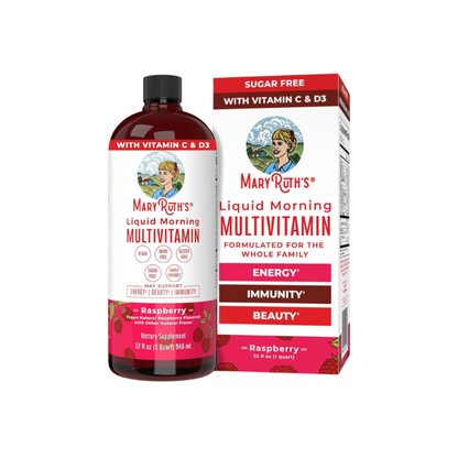 Liquid Morning Multivitamin, Raspberry, 15.22-32oz, MaryRuth Organics